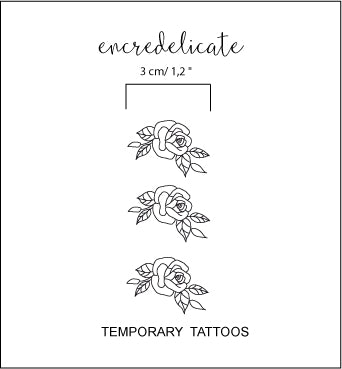 tatouages temporaires de rose (set de 3)