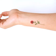 Charger l&#39;image dans la galerie, tatouage temporaire rose rouge (lot de 3)