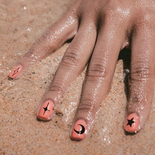 stickers autocollants pour ongles lunes, étoiles et diamants