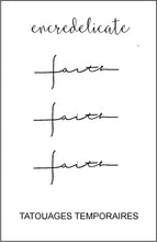 Charger l&#39;image dans la galerie, mot faith en tatouage temporaire qui signifie foi (lot de 3) - encredelicate 
