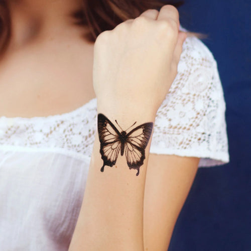 tatouage temporaire de papillon vintage - encredelicate 