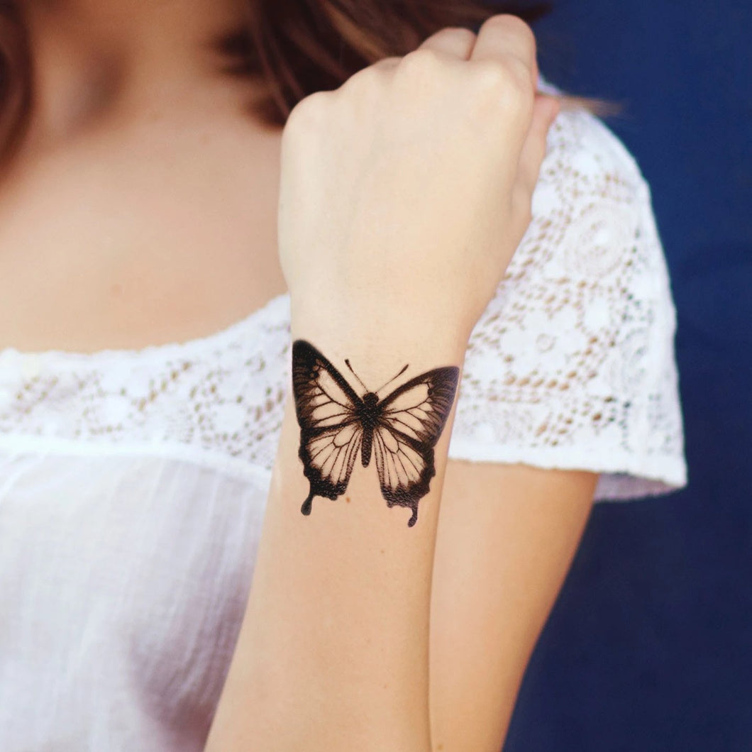 tatouage temporaire de papillon vintage - encredelicate 