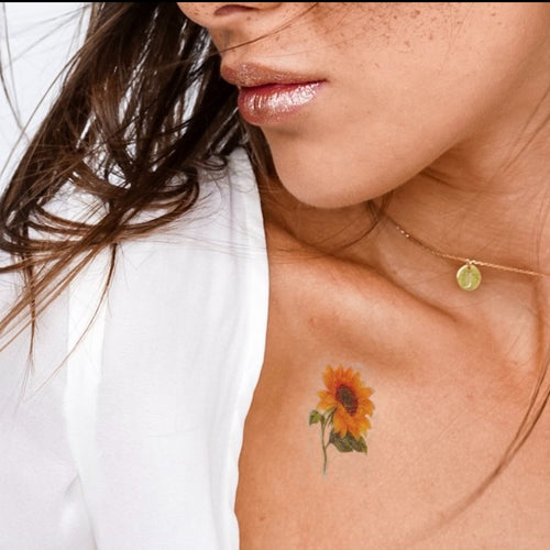 tatouage temporaire petit tournesol (lot de 4)