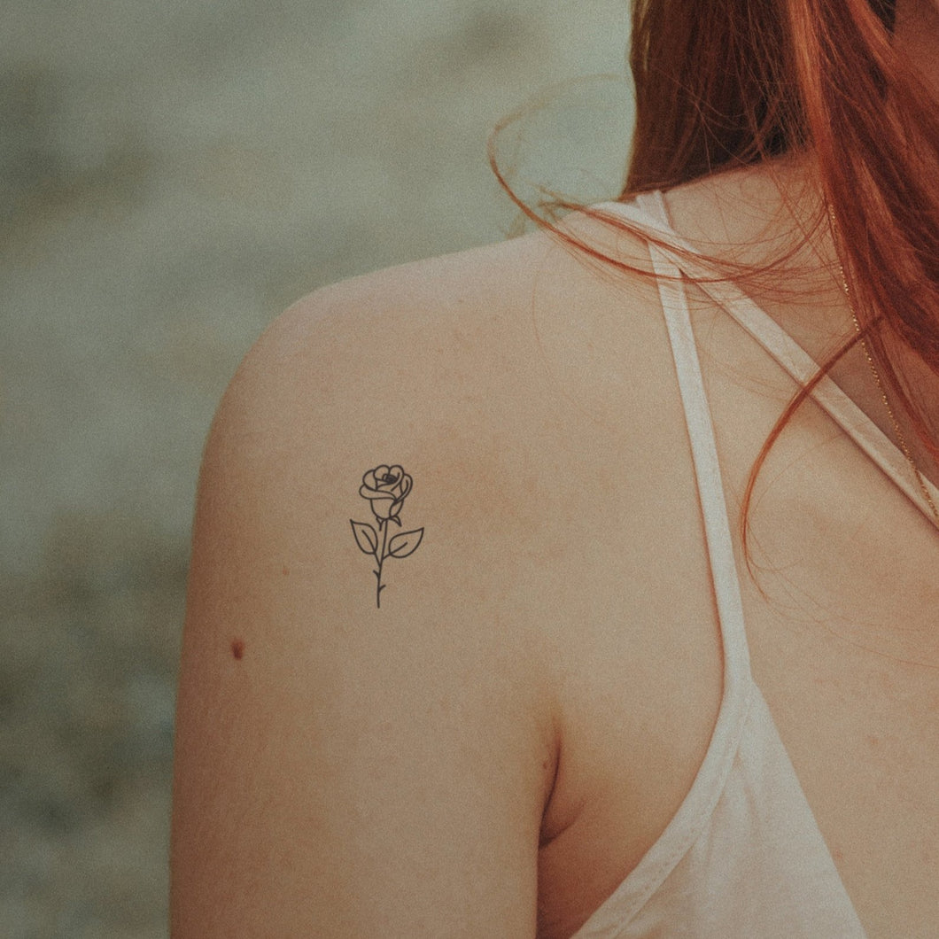 Tatouage temporaire de mini rose (lot de 4)