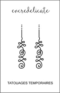 Tatouage temporaire artistique unalome en noir (lot de 2) - encredelicate 