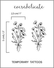 Charger l&#39;image dans la galerie, tatouage temporaire bouquet de fleurs sauvages (set de 2)